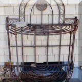L07. Demi lune metal plant stand. 45”h x 36” w x 18”d - $60 